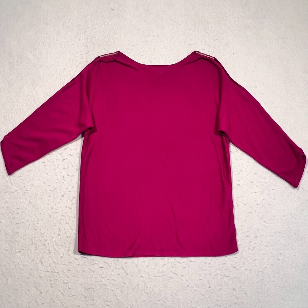 Chico's  Sweater Pullover Touch of‎ Cashmere Cold Shoulder Magenta Size 1 US M/8